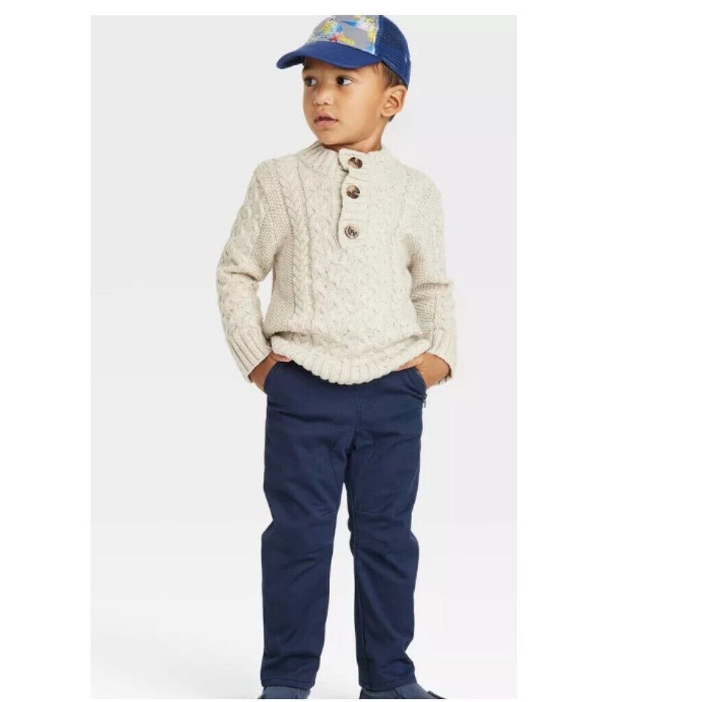 Boys Cat & Jack oatmeal cable knit sweater, GUC, 4T